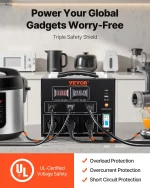 VEVOR Power Converter, 3000W, Durable Step Up/Down Unit, Switches between 110V and 220V, Includes US and EU Outlets plus 5V USB, CE Approved - Image 5