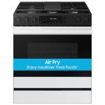 Samsung - Bespoke 6.0 Cu. Ft. Slide-In Gas Range with Smart Oven Camera - White Glass Model: NSG6DB870012AA